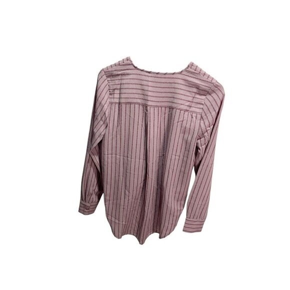 BCBGMaxAzria Pink Striped Wrap Blouse Top XS Career Business - Picture 3 of 5